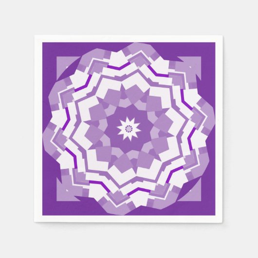 Serviette En Papier Kaleidoscope violet/blanc (Devant)