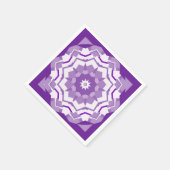 Serviette En Papier Kaleidoscope violet/blanc (Coin)