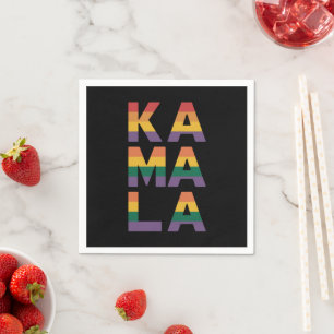Serviette En Papier Kamala Harris 2024 Drapeau Arc-en-ciel Fierté Gay