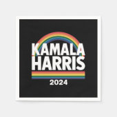 Serviette En Papier Kamala Harris 2024 Gay pride arc-en-ciel élection  (Devant)