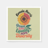 Serviette En Papier Kamala Harris Peace Love Equality Hope Diversity (Devant)