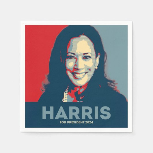 Serviette En Papier Kamala Harris Pour Président 2024 (Devant)