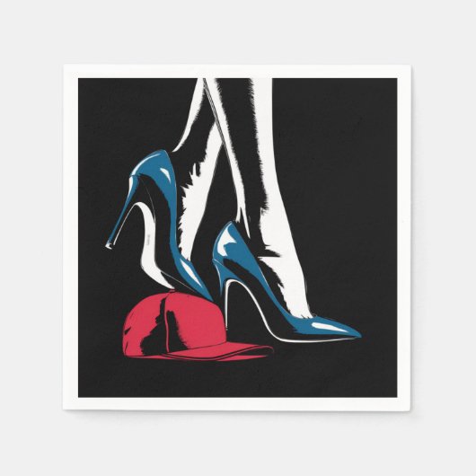 Serviette En Papier Kamala Harris Tête Sur Maga Casquette (Devant)