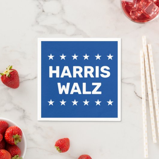 Serviette En Papier Kamala Harris Tim Walz (En situation)