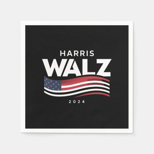 Serviette En Papier Kamala Harris Tim Walz Valse 2024 Election (Devant)