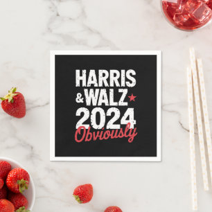 Serviette En Papier Kamala Walz Évidemment 2024 Harris Waltz 2024