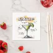 Serviette En Papier Kamikaze Drink Recette Cocktail Napkin (En situation)