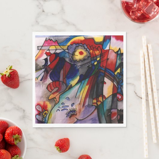 Serviette En Papier Kandinsky - 293, célèbre oeuvre d'art, (En situation)