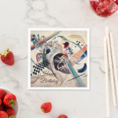 Serviette En Papier Kandinsky Art Abstrait Joyeux Anniversaire (En situation)