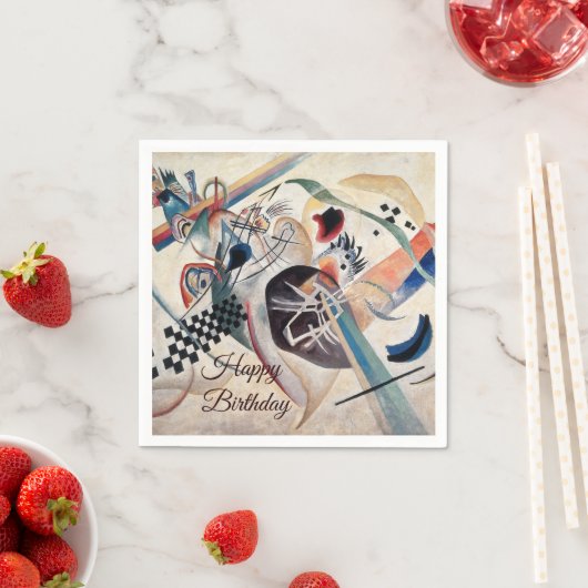 Serviette En Papier Kandinsky Art Abstrait Joyeux Anniversaire (En situation)