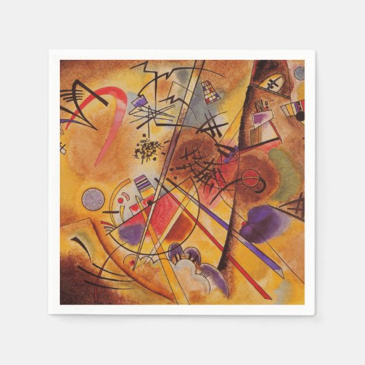 Serviette En Papier Kandinsky Brown jaune bleu rouge (Devant)