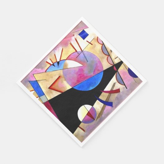 Serviette En Papier Kandinsky - Cubisme Abstrait avec rose et blues (Coin)