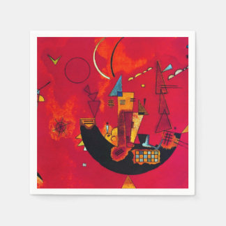 Serviette En Papier Kandinsky Mit und Gegen Red Abstrait