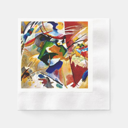 Serviette En Papier Kandinsky - Peinture avec Centre Vert (Devant)