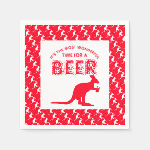 Serviette En Papier Kangaroo Beer, fête de Noël australienne