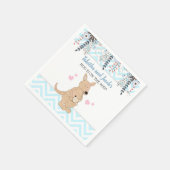 Serviette En Papier Kangaroo Boho Watercolor Baby shower garçon (Coin)