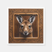 Serviette En Papier Kangaroo en bois 3D australien (Devant)