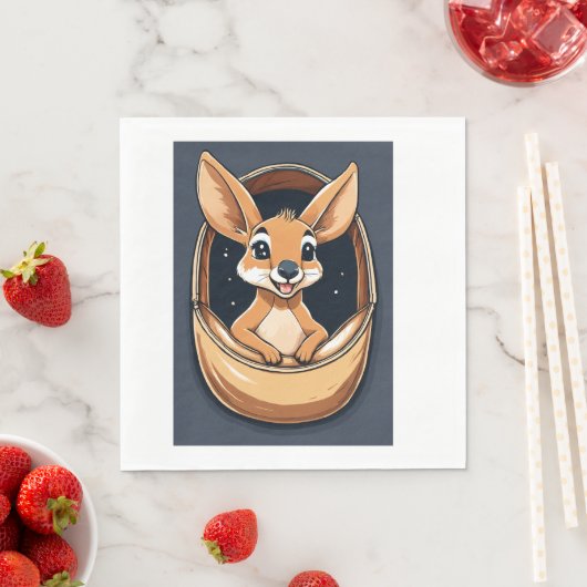 Serviette En Papier Kangaroo kid Napkin (En situation)