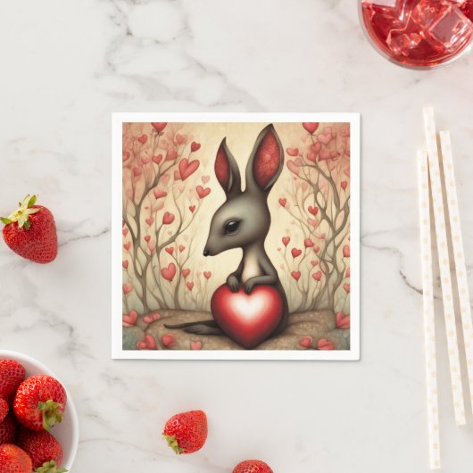 Serviette En Papier Kangaroo Love 1 (En situation)