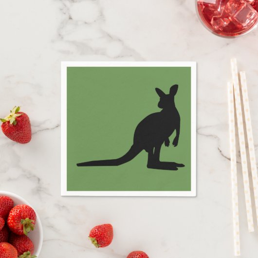 Serviette En Papier Kangaroo sur les serviettes de papier vert (En situation)