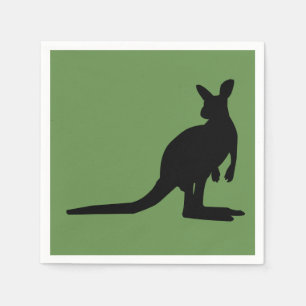 Serviette En Papier Kangaroo sur les serviettes de papier vert