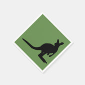 Serviette En Papier Kangaroo sur les serviettes de papier vert (Coin)