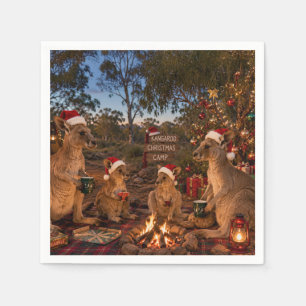 Serviette En Papier Kangourou de Noël en camping