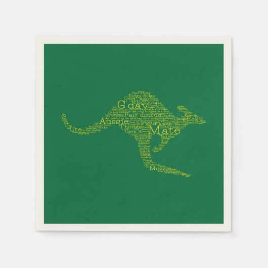 Serviette En Papier Kangourou en argot australien (Devant)