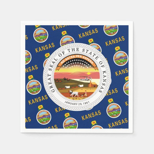 Serviette En Papier Kansan Flag & Seal, Flag of Kansas (Devant)