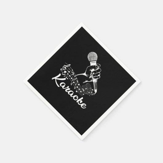 Serviette En Papier Karaoke Mic Music Notes Microphone Singing Cadeau (Coin)