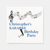 Serviette En Papier Karaoke Party Échelle musicale Microphone Bleu (Devant)