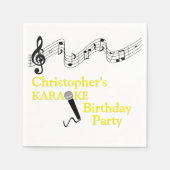 Serviette En Papier Karaoke Party Échelle musicale Microphone Jaune (Devant)