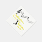 Serviette En Papier Karaoke Party Échelle musicale Microphone Jaune (Coin)