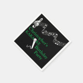 Serviette En Papier Karaoke Party Échelle musicale Microphone Vert (Coin)