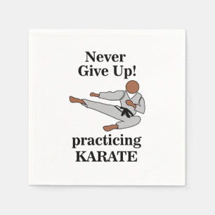 Serviette En Papier Karate Black Belt n'abandonne jamais le Parti des 
