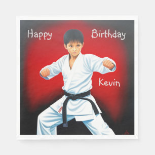 Serviette En Papier Karate Boy