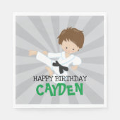 Serviette En Papier Karate boy green Martial Arts Anniversaire (Devant)