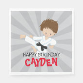 Serviette En Papier Karate boy rouge Martial Arts Anniversaire (Devant)