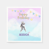 Serviette En Papier Karate Chat Anniversaire Fête Fille Taekwondo (Devant)