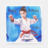 Serviette En Papier Karate Girl Anniversaire (Devant)