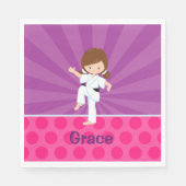 Serviette En Papier Karate Kid Girl Purple Rays Napkin Brown (Devant)