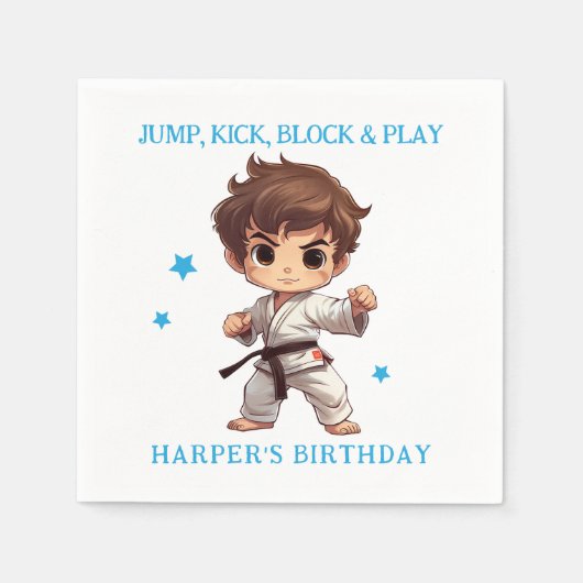 Serviette En Papier Karate Martial Arts fête d'anniversaire (Devant)