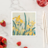Serviette En Papier Katsushika Hokusai - Grasshopper et Iris (En situation)