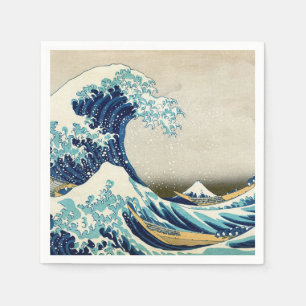 Serviette En Papier Katsushika Hokusai - La Grande vague au large de K