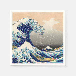 Serviette En Papier KATSUSHIKA HOKUSAI - La grande vague outre de