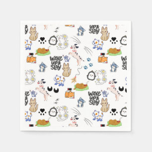 Serviette En Papier Kawai Pet Lover Cute Motif sans couture