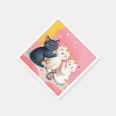 Serviette En Papier Kawaii Art Chats et souris (Coin)