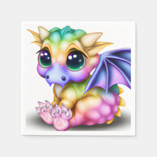 Serviette En Papier Kawaii Baby Dargon mignon et coloré