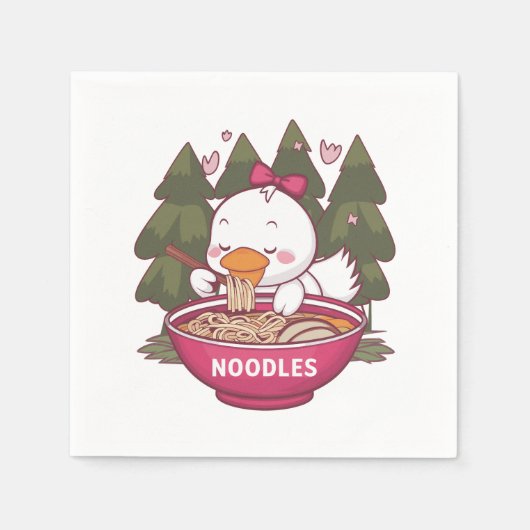 Serviette En Papier Kawaii canard ramen (Devant)