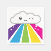 Serviette En Papier Kawaii Cloud et Rainbow Napkins (Devant)